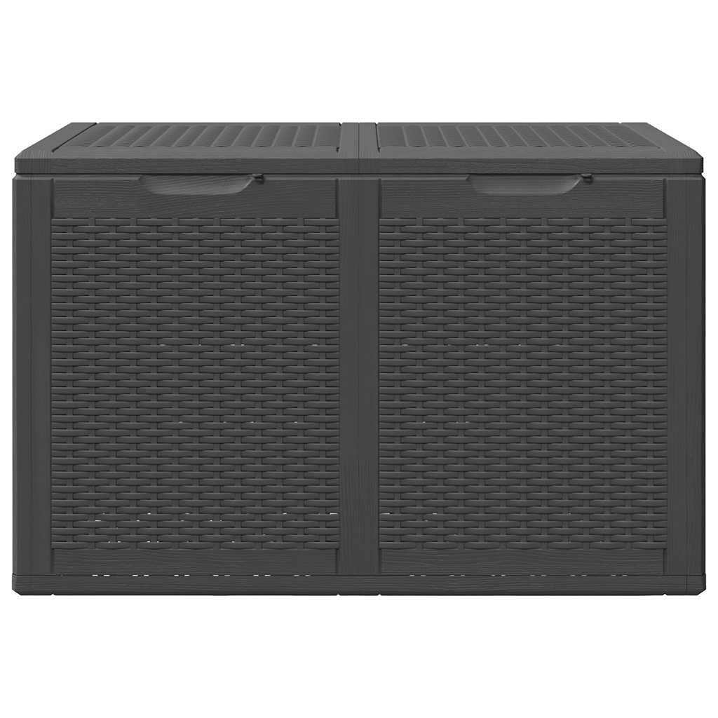 Garden Storage Box 180L Black PP Rattan